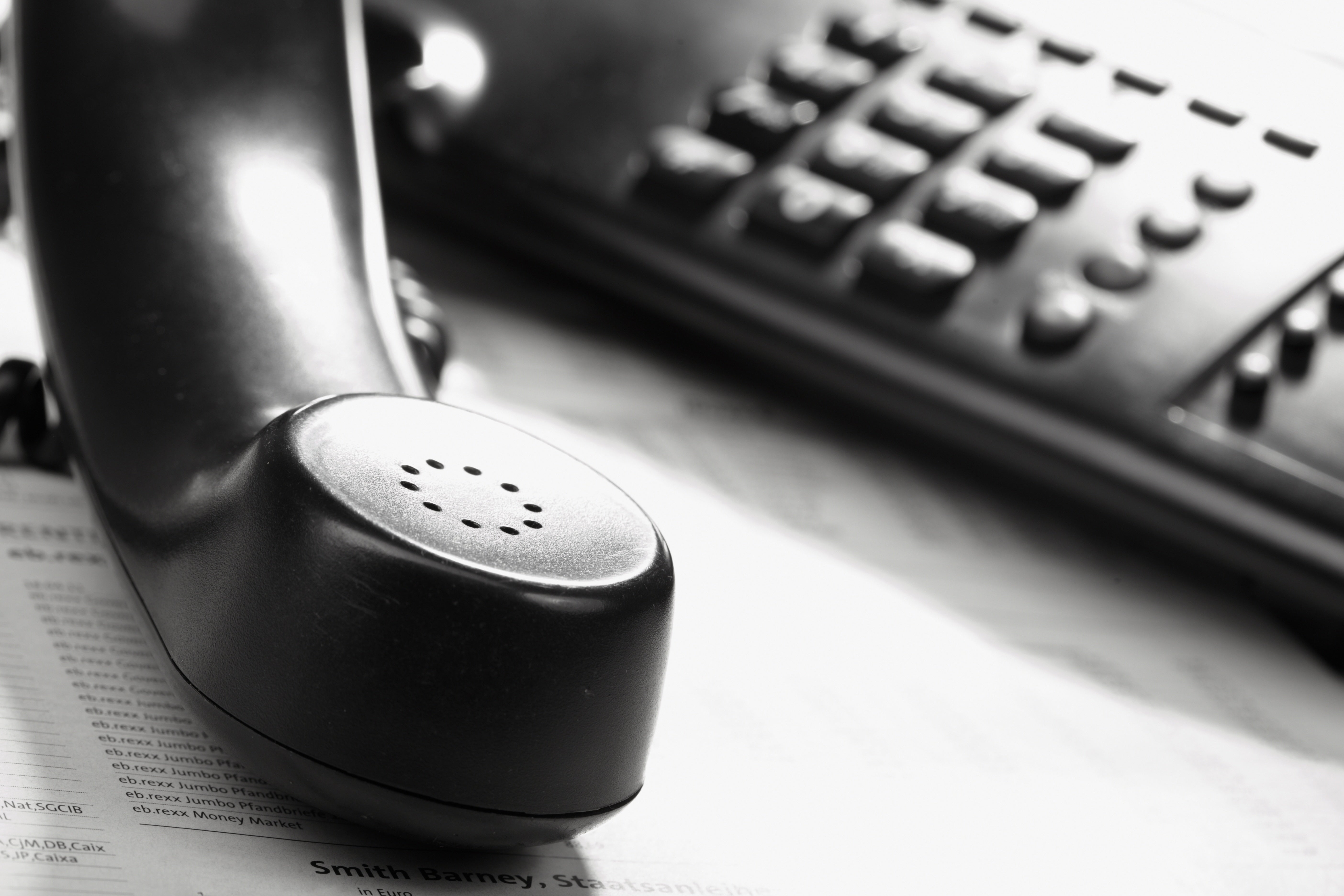 Close-up of a telephone handset