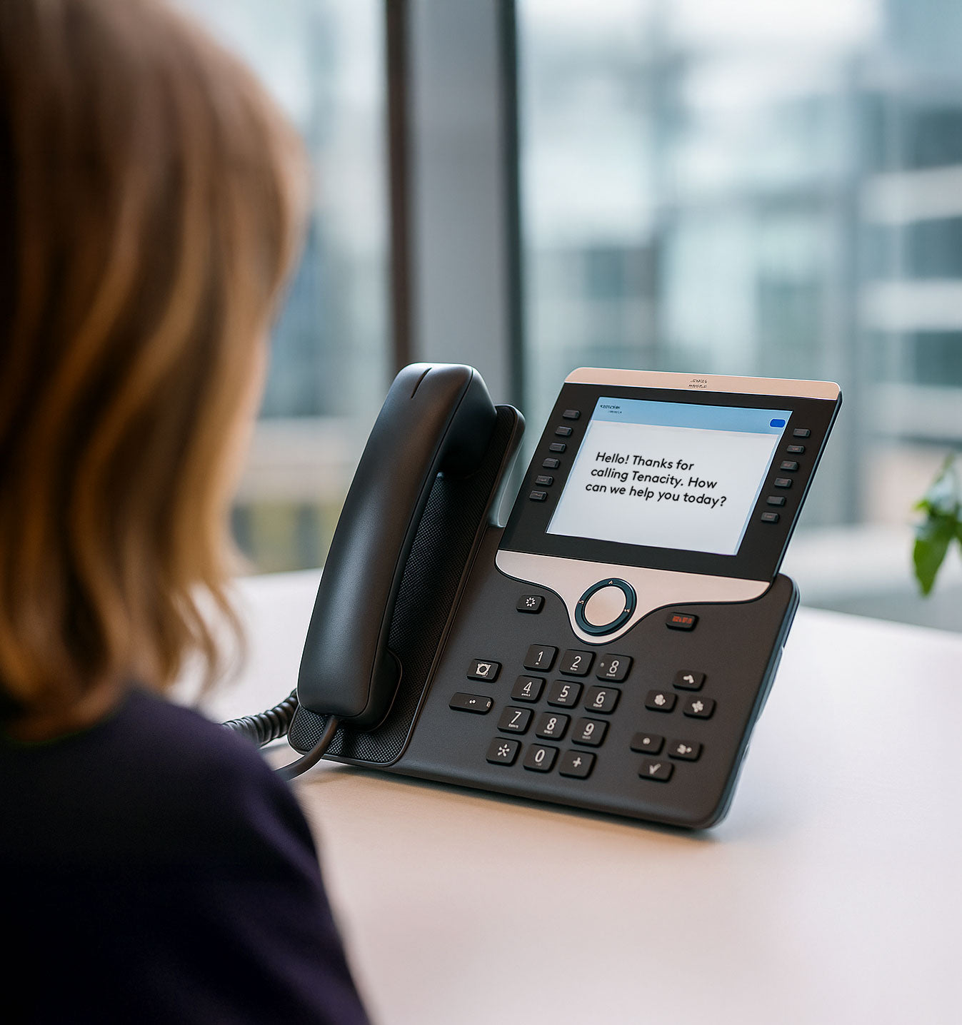 Office phone with live captioning powered by Hamilton CapTel