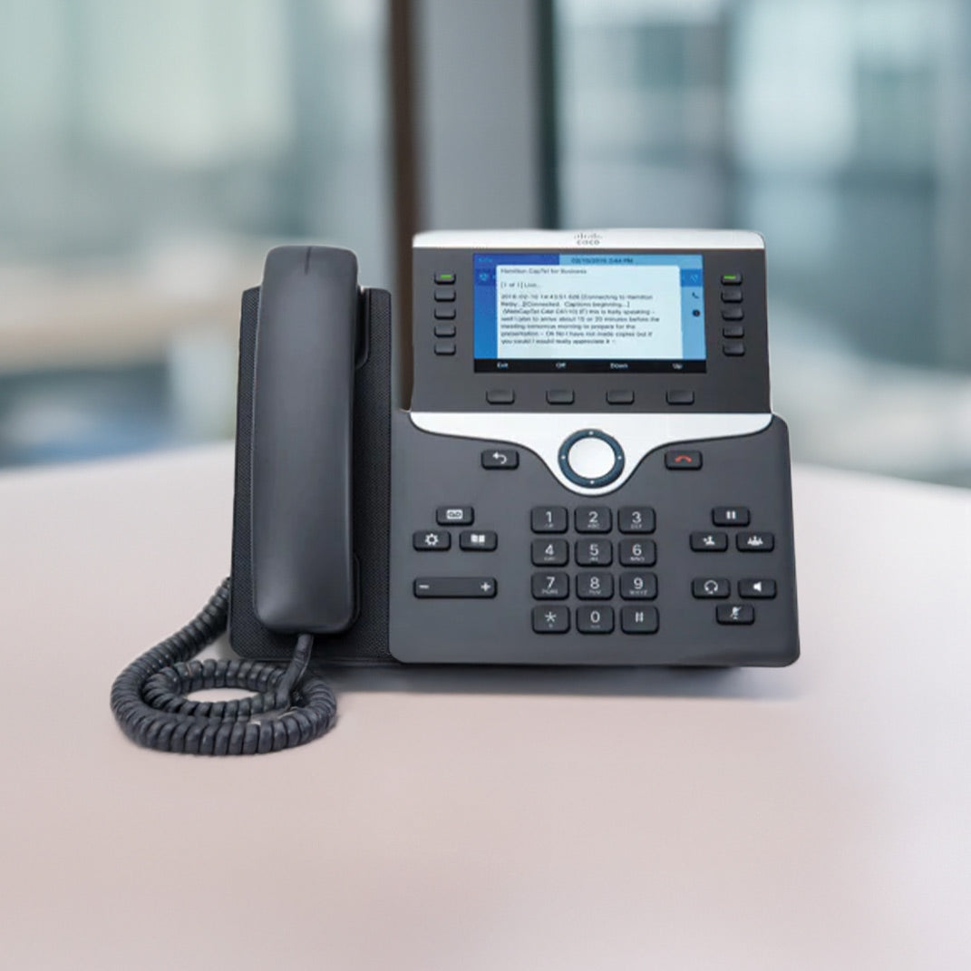Cisco desk phone with live captioning